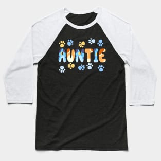 Auntie Of The Birthday Boy Girl Dog Family Matching Baseball T-Shirt